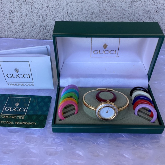 Vintage Gucci 11/12 Interchangeable Bezel Watch Used Preowned Condition - Picture 8 of 8